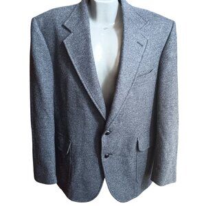 Mens 44 XL Western Blazer Vintage 90's Wool Tweed Leather Elbow Patch Mexico